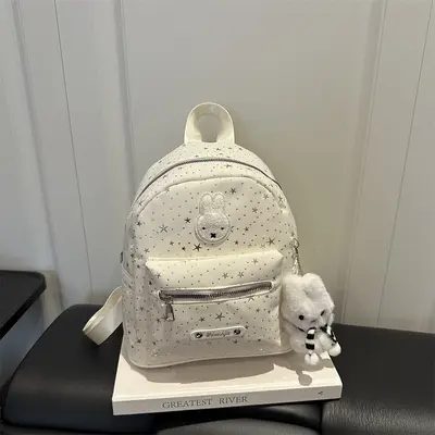 Cute Trendy Travel Lightweight Backpack Sweet Style Girls Student School Bag Large Capacity Fashionable Simple Shoulder Bag for Women