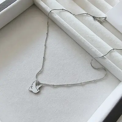 Freshwater pearl necklace, titanium steel, non-fading - 7
