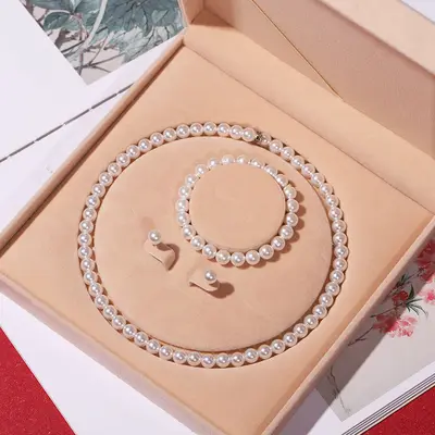 Natural Pearl Necklace Set Three-Piece Women's Collarbone Chain - 6