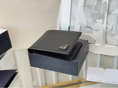 Erkek hakiki deri katlanır cüzdan, sığır derisi, çapraz desenli - 4