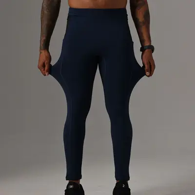 Men's High-Elastic Compression Pants for Marathon Running and Fitness