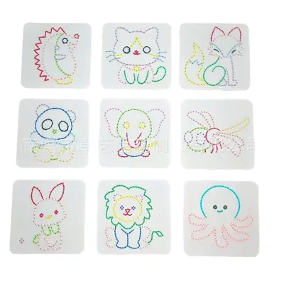 Montessori DIY Nähbrett Kinder Handnähen Nähspaß Kindergarten Fadeneinfädelung Material Weben Stickerei Lehrspielzeug