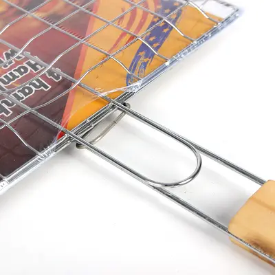 BBQ Grill Net with Single and Double Fish Clips and Burger Clips