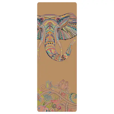 Mantar ve Doğal Kauçuk Baskılı Yoga Matı, Kaymaz, Kalın - 8