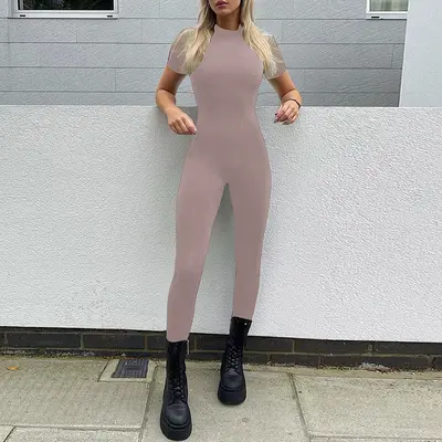 Women's Short-Sleeve Zipper Sports Yoga Jumpsuit, Spring 2026 - 9