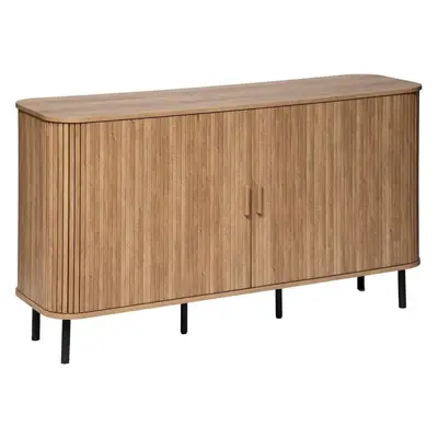 Light Luxury Rock Slab TV Cabinet with Grooved Panel and Roll-Up Door - 3