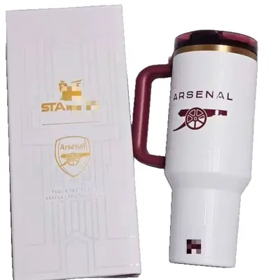 STANLEY x Arsenal Ortak Tasarım Termos Bardak Beyaz, 40 oz Büyük Hacim
