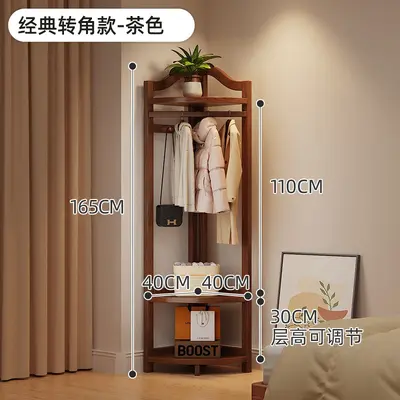 Corner Coat Rack Household Bedroom Floor-Standing Wall-Adjacent Integrated Clothes Hanger Storage Simple Organizer Daily Necessities Shelf Rack