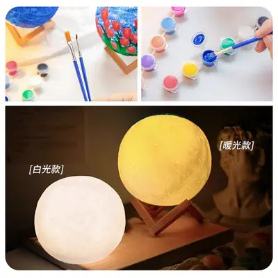 DIY Moon Lamp Creative Gift Painted Moon Graffiti Night Lamp Dream-like LED Hand-painted Planet Lamp Birthday Gift