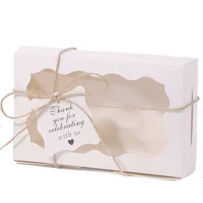 Kraft Paper Cake and Cookie Box with White Clear Window - 10