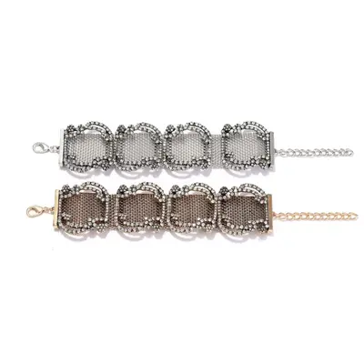 ZA metallic mesh bracelet, color-block design