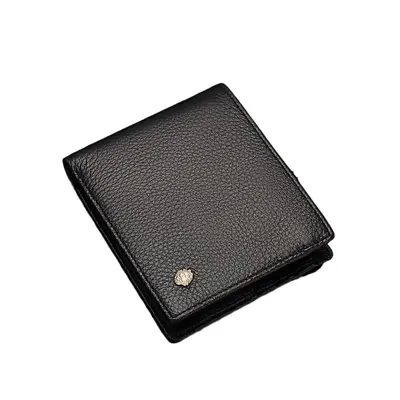 Men's Short Horizontal Genuine Leather Wallet with Zipper - 6