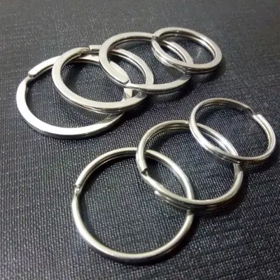 Üretici toptan metal düz anahtarlık çift katmanlı düz anahtarlık paslanmaz çelik araba anahtarlık aksesuarları - 2