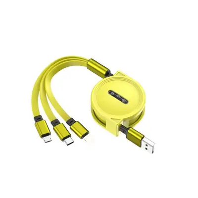 Macaron One-Three Retractable Data Cable 3A Fast Charging Three-in-One Multi-Head Charging Cable Custom Printed Logo Gift - 9