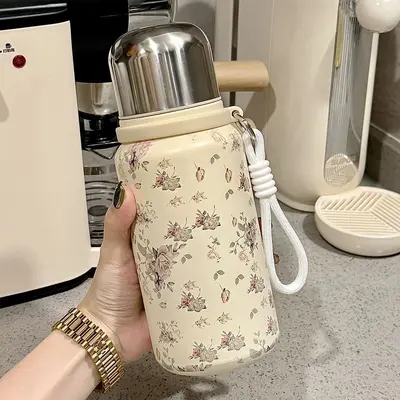 316 Paslanmaz Çelik Termos Bardak, 500 ml Büyük Kapasiteli Taşınabilir - 9