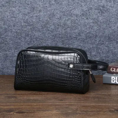 Crocodile Pattern Men's Handbag, Large Capacity, Portable - 2