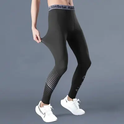 Men's High-Stretch Compression Tights, Quick-Dry Thin Style - 8