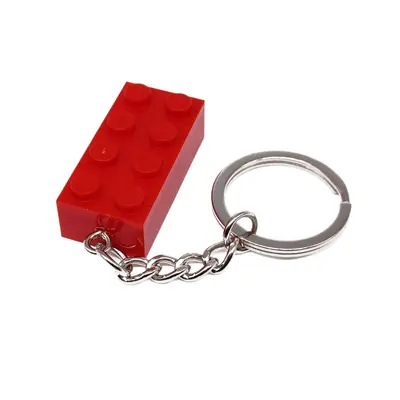 Lego-Style 2x4 Building Block Keychain with Ring Chain - 5