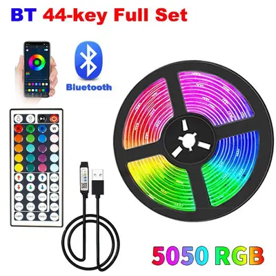 5V USB RGB LED Şerit, WS2812B, Bluetooth Kontrollü Masaüstü Ambiyans Işığı - 13