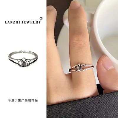 岚芷551-600复古朋克风小众925纯银戒指女蝴蝶韩国欧美跨境饰品男 - 12
