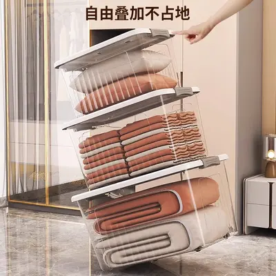 一件代发透明收纳箱家用衣服储物箱玩具收纳盒大容量收纳整理箱 - 4