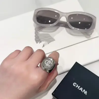 Vintage ring set, five-pointed star design, pearl details - 8