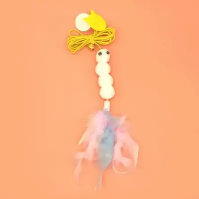Cat Toy Swing and Feather Wand, Door-Hanging, with Bell Mouse - 9