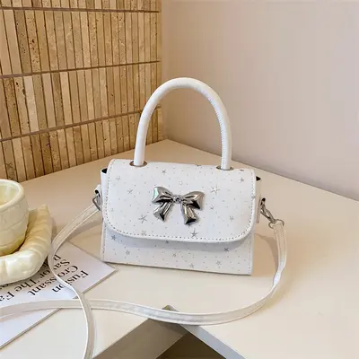 Women's Small Square Crossbody Bag, Minimalist Textured Single-Shoulder Bag - 7