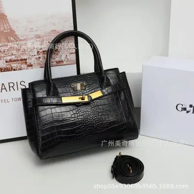 Crocodile Pattern Retro Platinum Single Shoulder Women's Bag