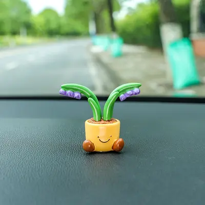 Cute Car Interior Decoration with Mini Potted Flowers - 8