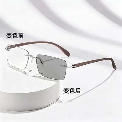Photochromic Reading Glasses, Frameless, Blue Light Filter, Ultra-Light