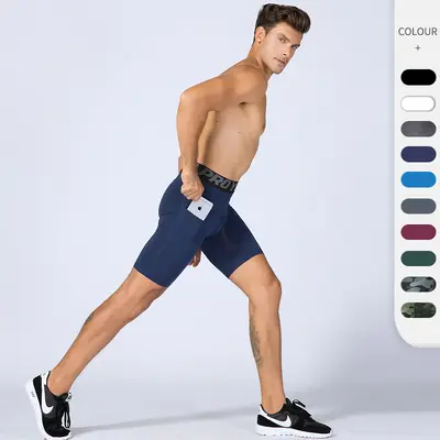 Herren-Fitnessshorts mit Taschen, schnelltrocknend, elastisch, Modell 1084