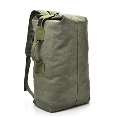 Herren-Rucksack, großes Fassungsvermögen, Leinenstoff, für Reise und Sport - 9