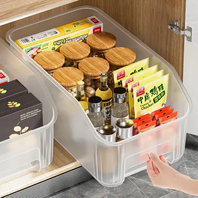 Kitchen storage box plastic, rectangular drawer style