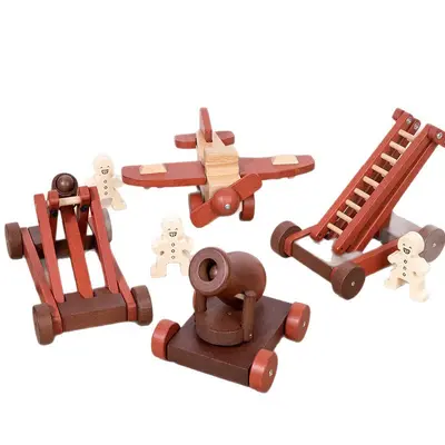 Ahşap DIY montaj yapı blokları, araba ve uçak, çocuk eğitici oyuncak - 6