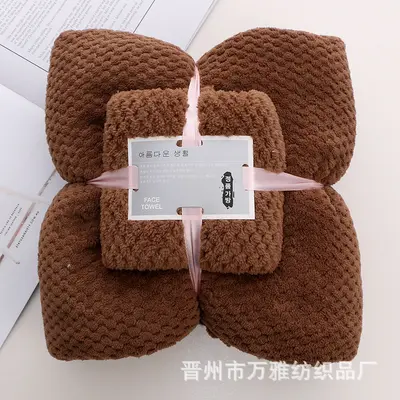 Toptan ananas ızgara mercan kadife havlu banyo havlusu seti anne havlusu kalınlaşmış emici yumuşak çabuk kuruyan havlu banyo havlusu özelleştirilebilir - 12