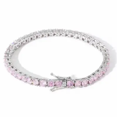 Tennis bracelet with white zirconia, silver jewelry, high-gloss, premium feel - 8