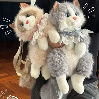 Simulation Ragdoll Cat Plush Backpack for Girls - 5