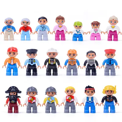 LEGO Compatible Large Brick Accessories, Minifigures and Character Figures, Police Roles - 6