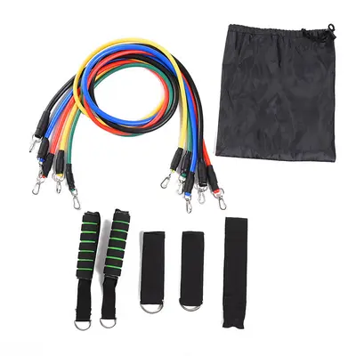 11-Piece Resistance Band Set with Multifunctional Expander