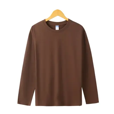 260 gram ağır gramajlı erkek t-shirt, çift iplik pamuk, uzun kollu - 13