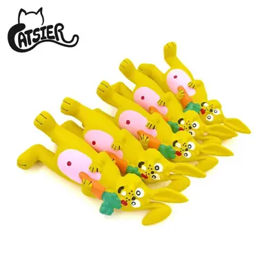 Manufacturer Wholesale In-Stock Rabbit Natural Latex Squeaky Dog Toy Interactive Pet Toy Pet Supplies