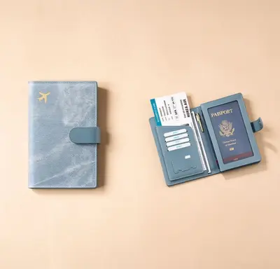 新款护照夹防消磁保护套出国旅行登机证件护照收纳包钱包卡包一体 - 12
