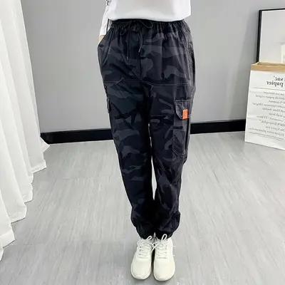 K2111 Autumn Solid Color Adult Pure Cotton Red In-Stock Foreign Trade Moisture-Wicking Sweat-Absorbent Sports Spring Women's Pants