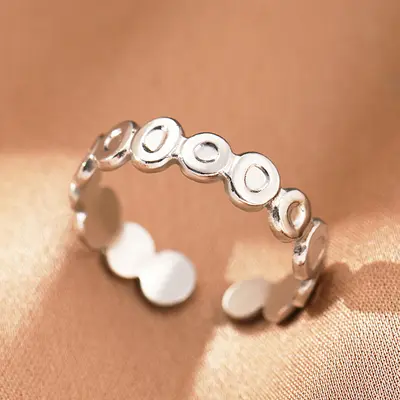 Bohemian-Stil Edelstahl offener Ring Persönlichkeit Damen Hip-Hop-Linie Titanstahl Ring Großhandel - 9