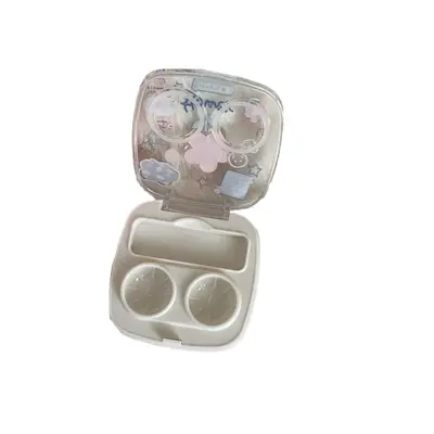 Portable Transparent Mini Minimalist All-in-One Contact Lens Case, Companion Box, Dual Colored Lens Box, No Need to Unscrew Lid as2306