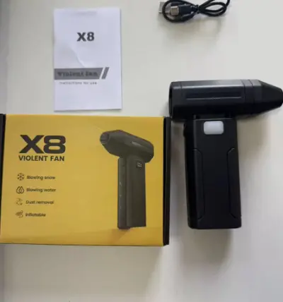 跨境新款X8暴力风扇高速风扇雪车载吹尘便捷式涡轮无线吹风机迷你 - 11