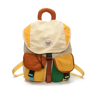 Korean-Style Women's Backpack, Drawstring, Lightweight, Colour-Block - 7