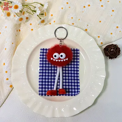 Shark Mouth Plush Pompom Keychain, Bag Charm - 11