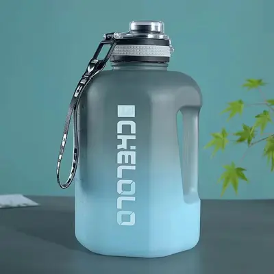 Large capacity water cup, high temperature resistant fitness sports water bottle, flip-top lid, straw, ton-ton cup, summer big belly cup - 13